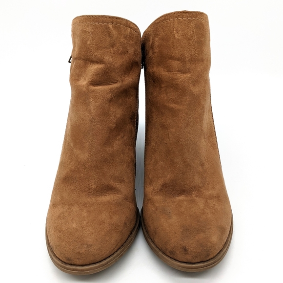 Ruff Hewn Holley Ankle Boots Wedge Heel Tan Brown Zippers Women's Size 9. - Picture 2 of 7